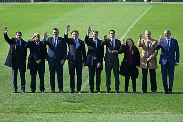 Sports ministers and football association presidents from Uruguay, Argentina, Chile and Paraguay took part in the launch of the four South American countries' joint bid to host the 2030 World Cup at the Centenario stadium in Montevideo