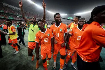 Ivory Coast players celebrate after beating DR Congo in Wednesday's Africa Cup of Nations semi-final