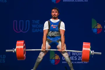 Alex Maher of the US V. Islands successfully lifts 355kg, setting a new world record for the deadlift at The World Games 2022 on July 09, 2022. He is one of the best male powerlifters in the world.