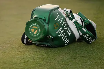 TaylorMade bag is seen during the second round of Masters Tournament at Augusta National Golf Club on April 12, 2024, in Augusta, Georgia