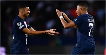 Achraf Hakimi, Kylian Mbappe, PSG, argue