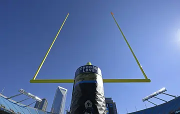 A view of the goal post before the game between the Indianapolis Colts and Carolina Panthers at Bank of America Stadium on November 05, 2023. 