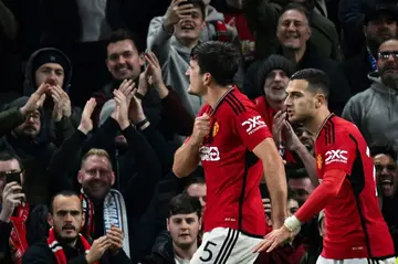 Harry Maguire (left) scored the only goal in Manchester United's 1-0 win over FC Copenhagen