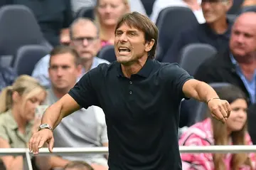 Tottenham coach Antonio Conte on the touchline during his side's 2-1 win over Fulham in the Premier League