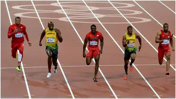 Usain Bolt, Justin Gatlin, Yohan Blake, Tyson Gay, Asafa Pwell, Usain Bolt's 9.58, 2012 Olympics, Jamaica, USA