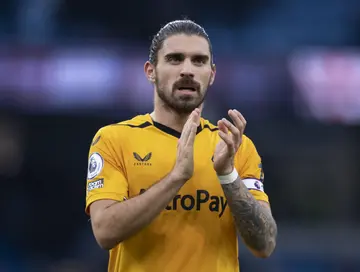 Ruben Neves of Wolverhampton Wanderers applauds fans following the Premier League match