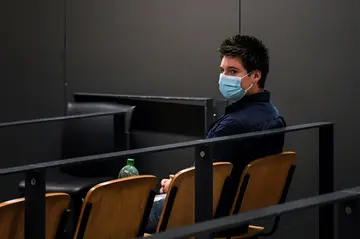 Rui Pinto awaiting the start of his trial in Lisbon in September 2020. He is to due to learn the final verdict on Friday