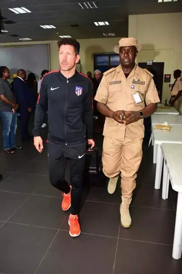 Atletico Madrid players arrive Uyo for friendly with Super Eagles