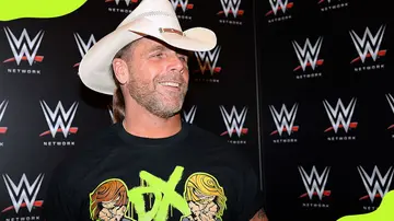 Shawn Michaels at news conference as a WWE personality