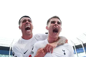 Tottenham defenders Micky van de Ven (right) and Pedro Porro (left) scored in a 2-1 win over Burnley