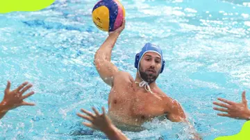 Angelos Vlachopoulos during the 2021 Men's Preliminary Round Group A match