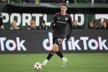 Christopher McVey of D.C. United controls the ball during an MLS game