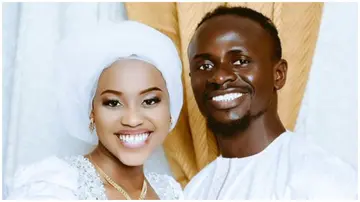 Sadio Mane speaks after his wedding to Aisha Tamba. Photo: @Africa_Archives.