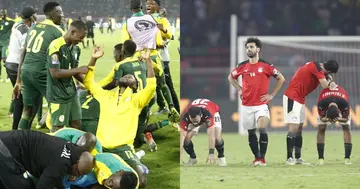 Egypt and Senegal during the 2021 AFCON final. Photo: Getty Images.