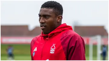 Taiwo Awoniyi is set to miss Nottingham Forest's next two games in the Premier League. Photo: Ritchie Sumpter.