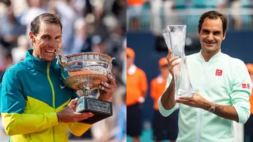 Roger Federer vs Rafael Nadal trophies