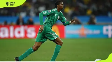 Nwankwo Kanu of Nigeria runs with the ball during a match