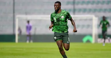 Victor Boniface in action during the international friendly between Saudi Arabia and Nigeria.