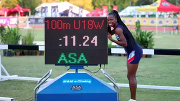 SA female sprinter strikes as world’s fastest for under 18 over 100m and 200m