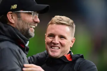 Eddie Howe (right) has hit back at Jurgen Klopp's (left) comments over Newcastle's financial resources