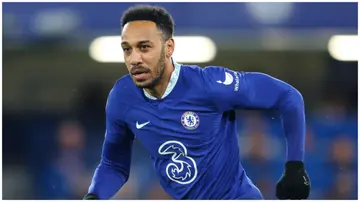 Pierre-Emerick Aubameyang in action during a Premier League match between Chelsea FC and Brentford FC at Stamford Bridge. Photo by Robin Jones.