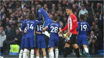 Chelsea stars celebrate a goal
