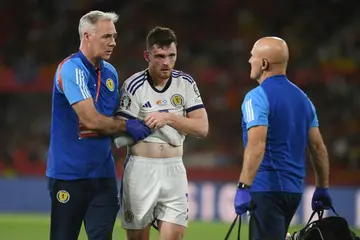 Scotland defender Andrew Robertson was injured against Spain