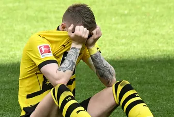 Dortmund forward Marco Reus after his side missed the chance to win the Bundesliga title with a home draw against Mainz