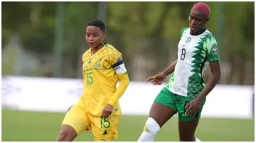 Nigeria and South Africa are set to lock horns for the first leg of the 2024 Olympic Games qualifiers in Abuja. Photo: @GOALAfrica.