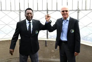 Pele and Franz Beckenbauer raised interest in soccer in the United States by joining the New York Cosmos