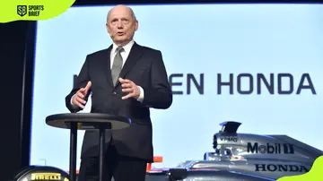 Ron Dennis delivers a speech