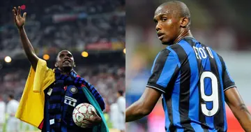Samuel Eto'o became the first African player to be inducted into the Inter Milan Hall of Fame. Photo credit: @Iconic_Mourinho @EkwatTV