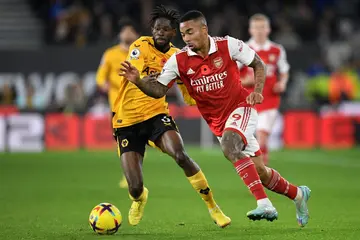 Arsenal forward Gabriel Jesus (right) is nearing a return from injury