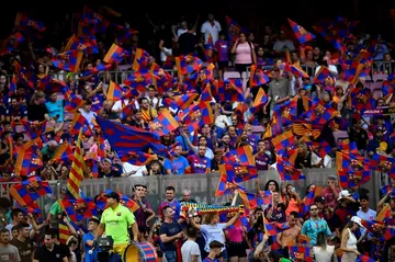 Barcelona's supporters at the Camp Nou stadium