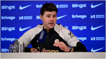 Mauricio Pochettino during a Chelsea press conference.