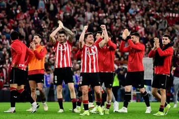Athletic Bilbao celebrate their victory over Barcelona that saw them reach the semi-finals, where they will face Atletico Madrid