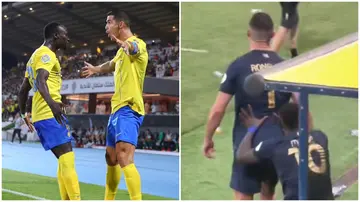 Cristiano Ronaldo, Sadio Mane, Al-Nassr, Al-Shabab, congratulate, push, shove