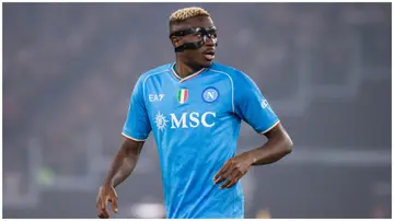 Victor Osimhen during the Serie A match between AS Roma and SSC Napoli. Photo: Ivan Romano.