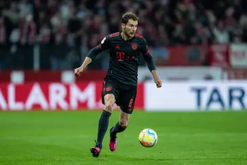 Leon Goretzka of Bayern controls the ball during the DFB Cup