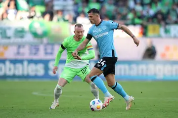 Leverkusen midfielder Granit Xhaka (L) has been a crucial addition this season