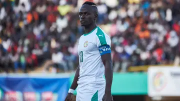 Sadio Mane looks on during a friendly match between Senegal and Mali. Photo by Xaume Olleros.