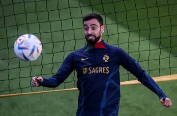 Bruno Fernandes at a Portugal training session earlier this month