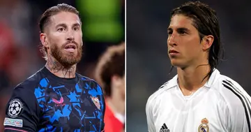 Sergio Ramos now and at the start of his career.