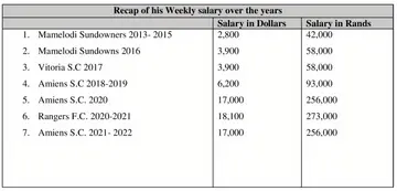 Bongani Zungu salary table