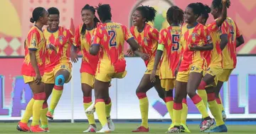 Hasaacas Ladies celebrating victory over FAR Rabat. SOURCE: Twitter/ @CAFwomen