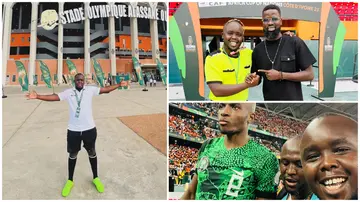 'Arap Uria' travelled go Ivory Coast to watch the final. Photos: @arapuria.