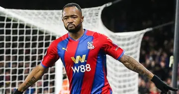 Ayew celebrating his goal against Southampton. SOURCE: Twitter/ @CPFC