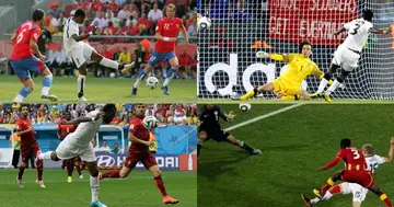 Asamoah Gyan's goals at the World Cup. SOURCE: Twitter/ @FIFAcom