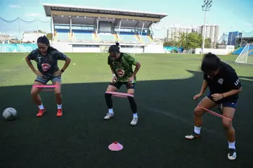 The Philippines women's squad  during a practice session ahead of the World Cup