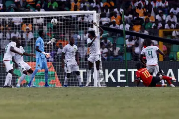 Gelson Dala (2R) scored a goal in each half as Angola saw off Mauritania